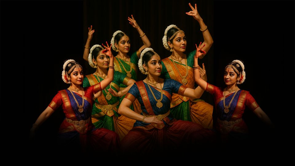 Performers of Nikhil Bharat Sangeet Samiti on stage